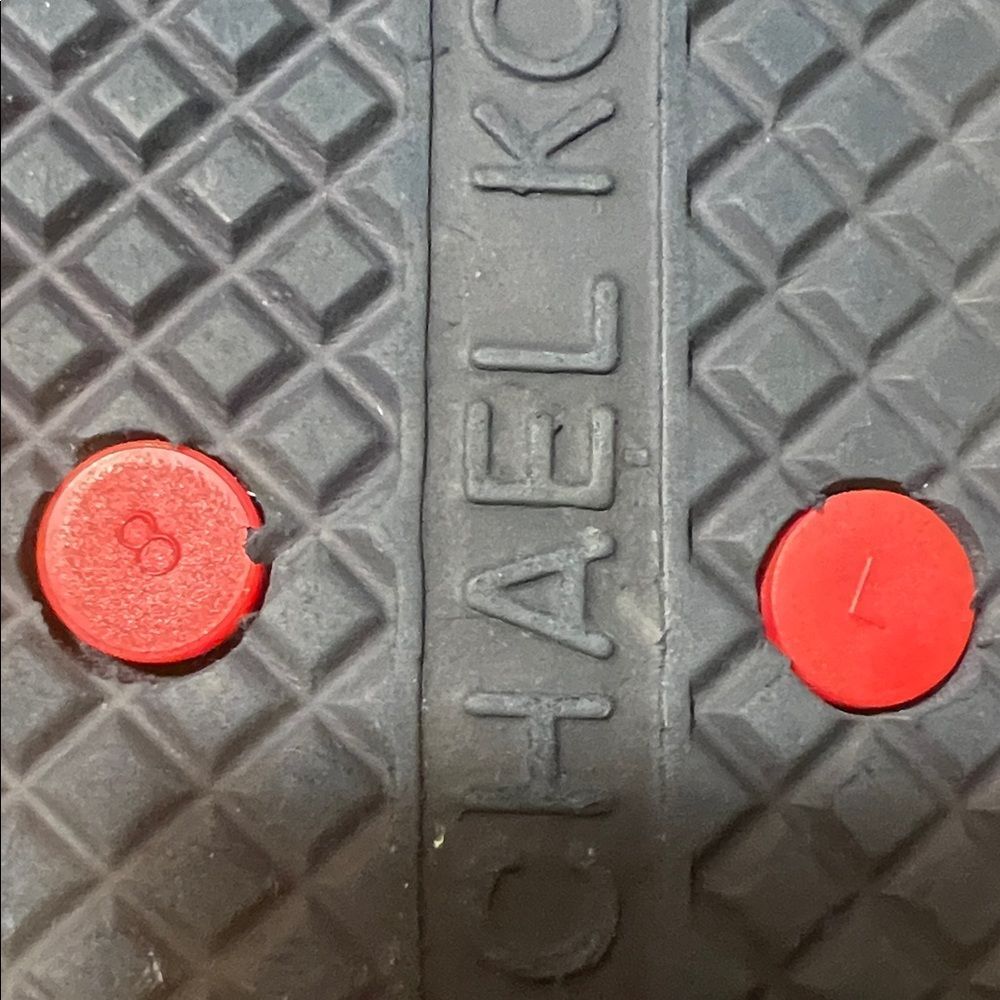 Michael Kors Red and Black Logo Flip Flops - Size 8 - Picture 9 of 9
